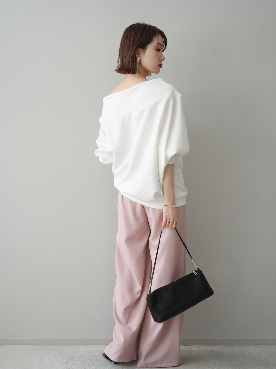 [予約]ベルト付キーホルダーモチーフワイドパンツ/pink