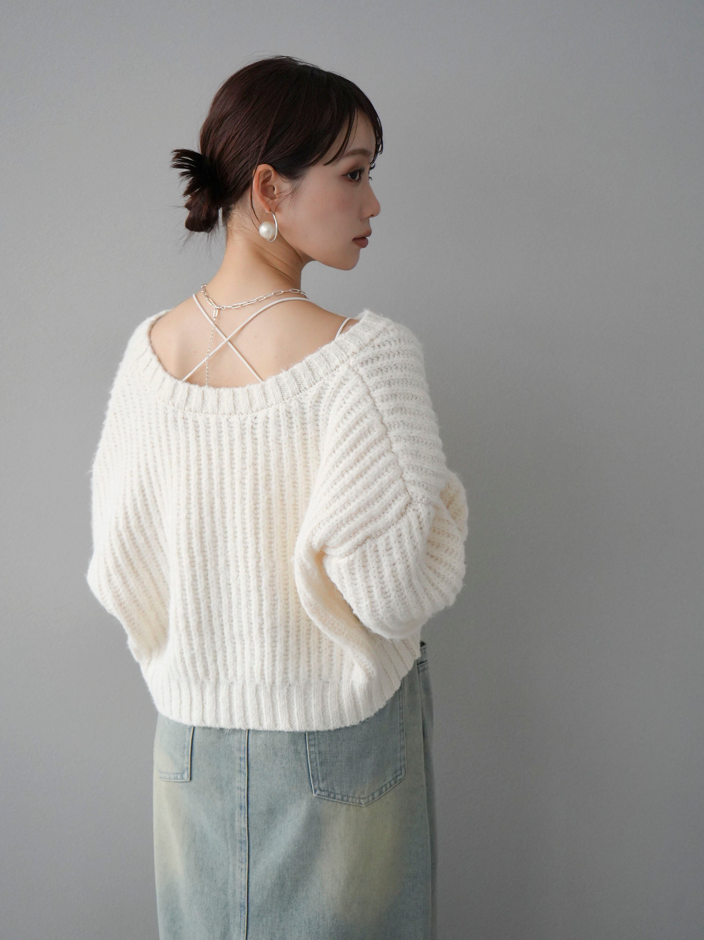予約]あぜ編みローゲージニットカーディガン/オフ – Lumier