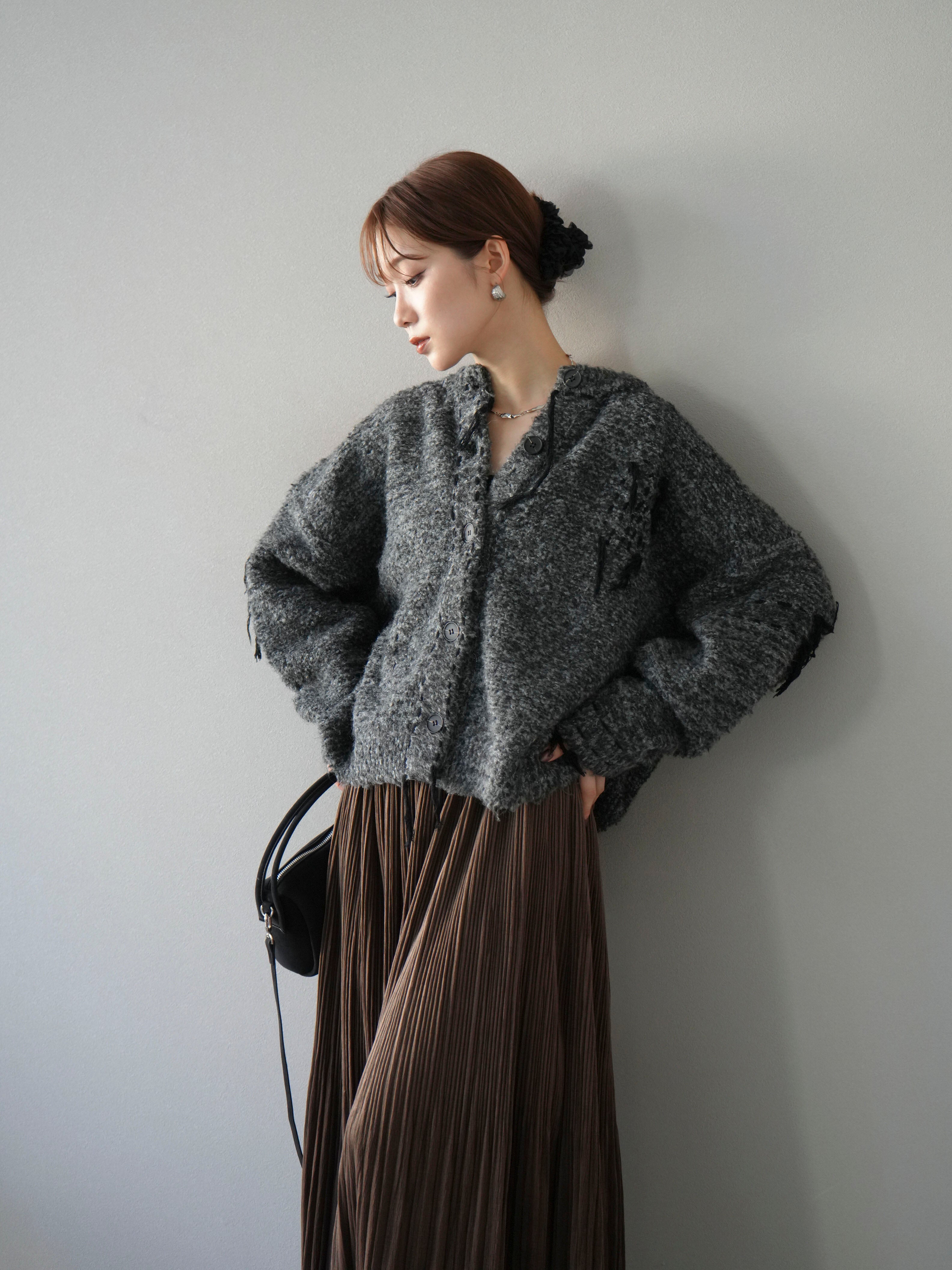 Drawing Numbers ハンドカシミヤカーディガン 38 ブラック 黒 Drawing Numbers ハンドカシミヤカーディガン 38 ブラック 黒 Drawing