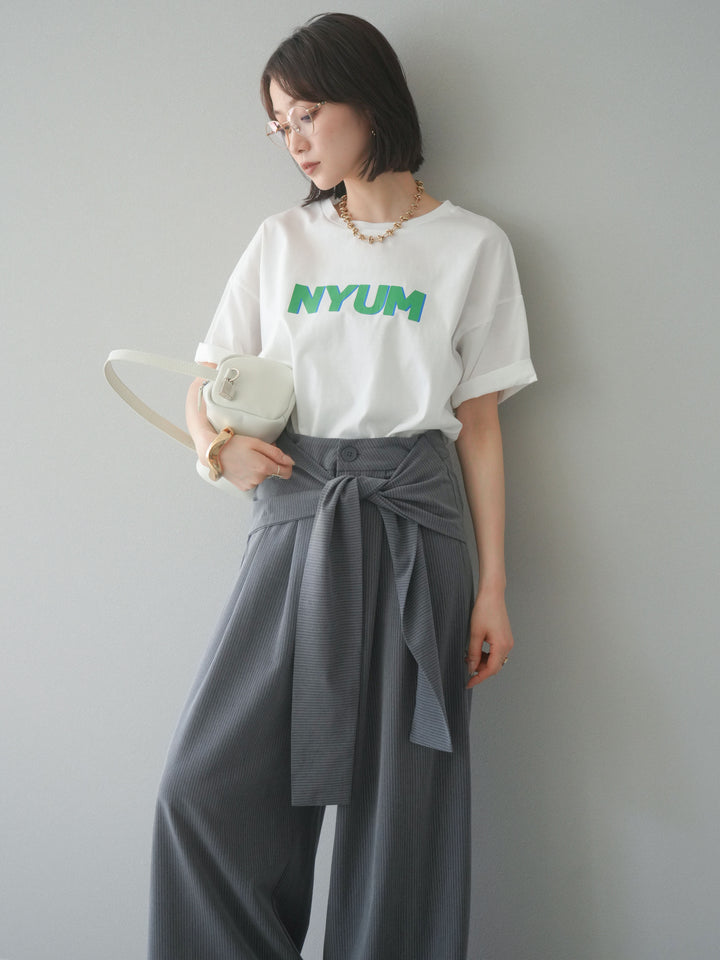 [預購] “NYUM” 標誌印花 Dry Touch 棉質 T卹/米白色