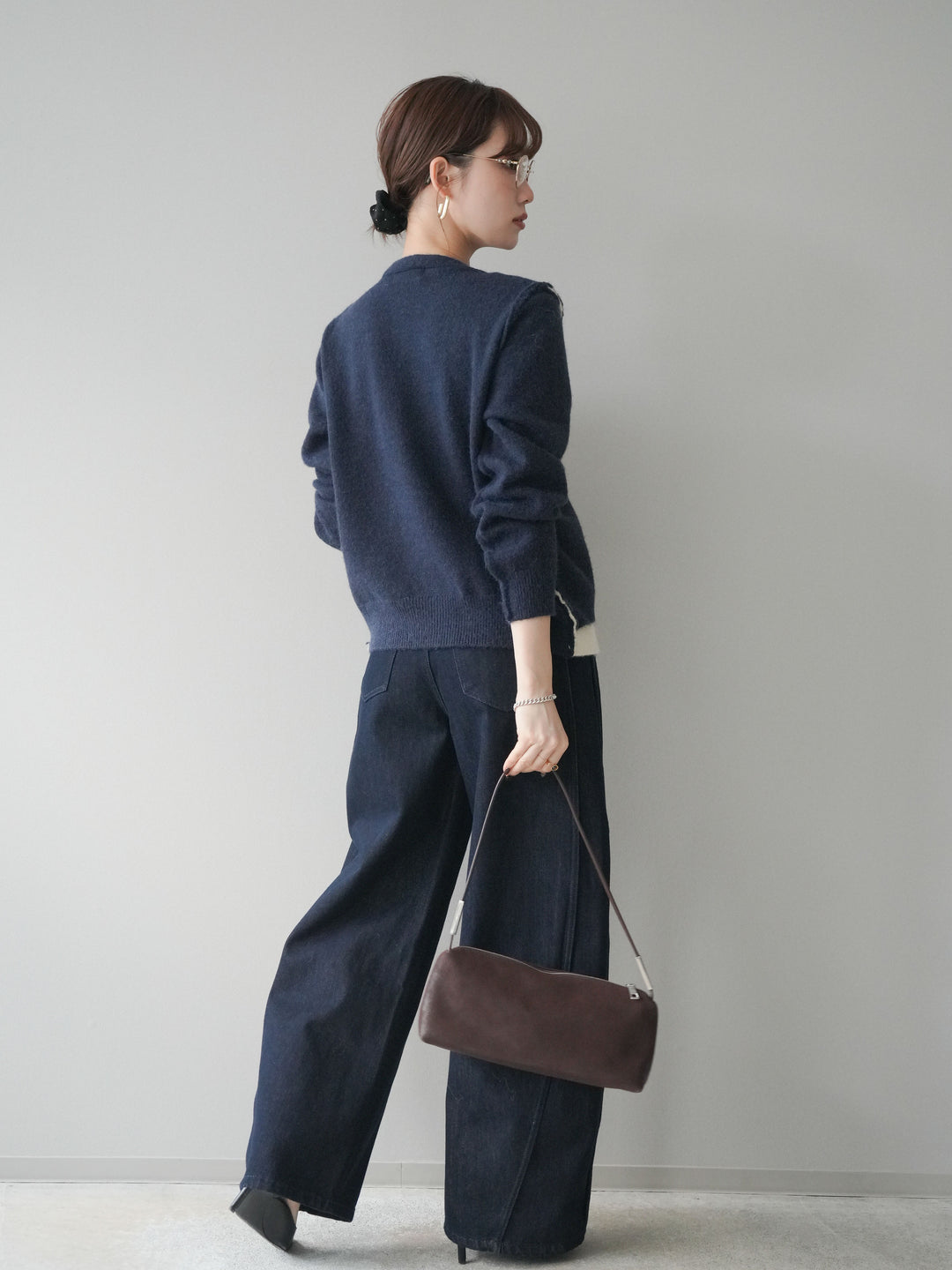 [予約]バレルレッグデニムパンツ/navy