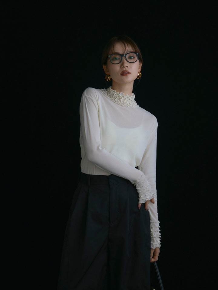 【Allure】[SET]シアーフリルメロートップス+シアーフリルメロートップス(2set)