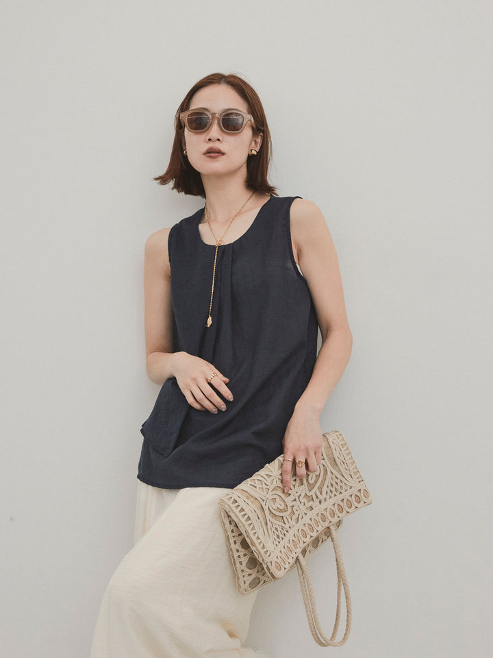 [SET] 透視褶皺不對稱襯衫 + 透視褶皺不對稱襯衫 (2 件套)