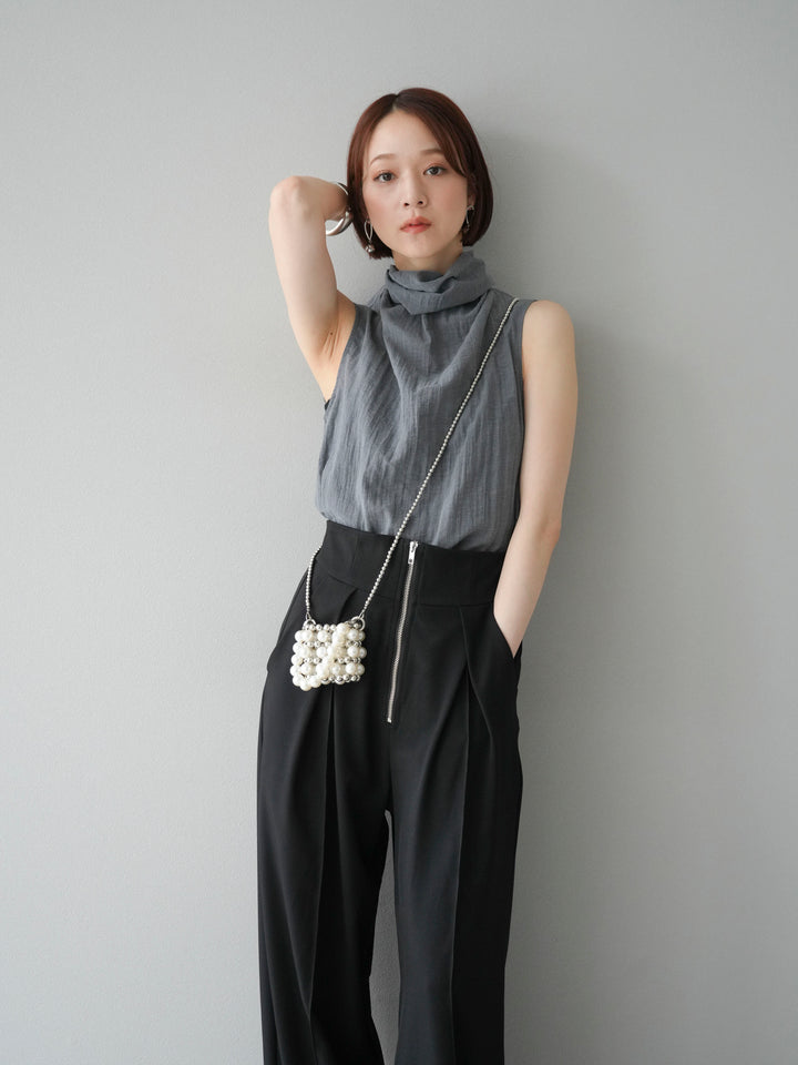 [SET]バックタイノースリーブブラウス+バックタイノースリーブブラウス(2set)