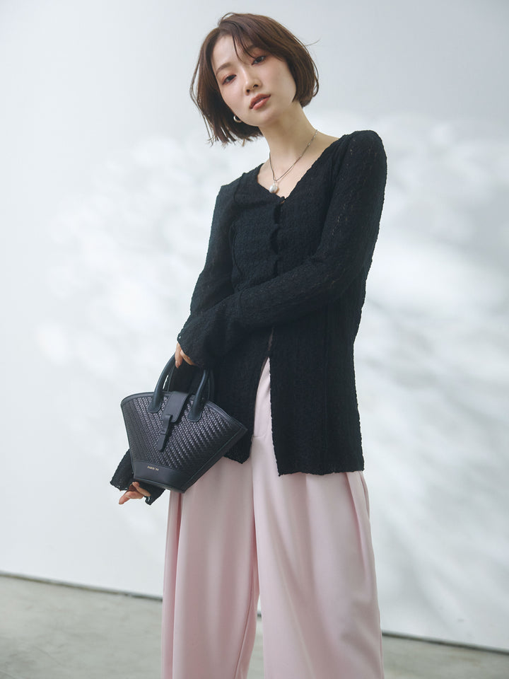 【Allure】[SET]ストレッチレースカーディガン+ストレッチレースカーディガン(2set)