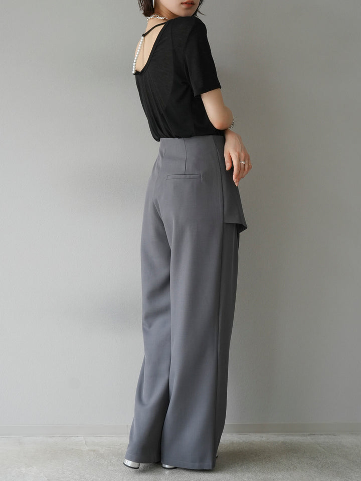 [Pre-order] Front flap slacks pants/gray