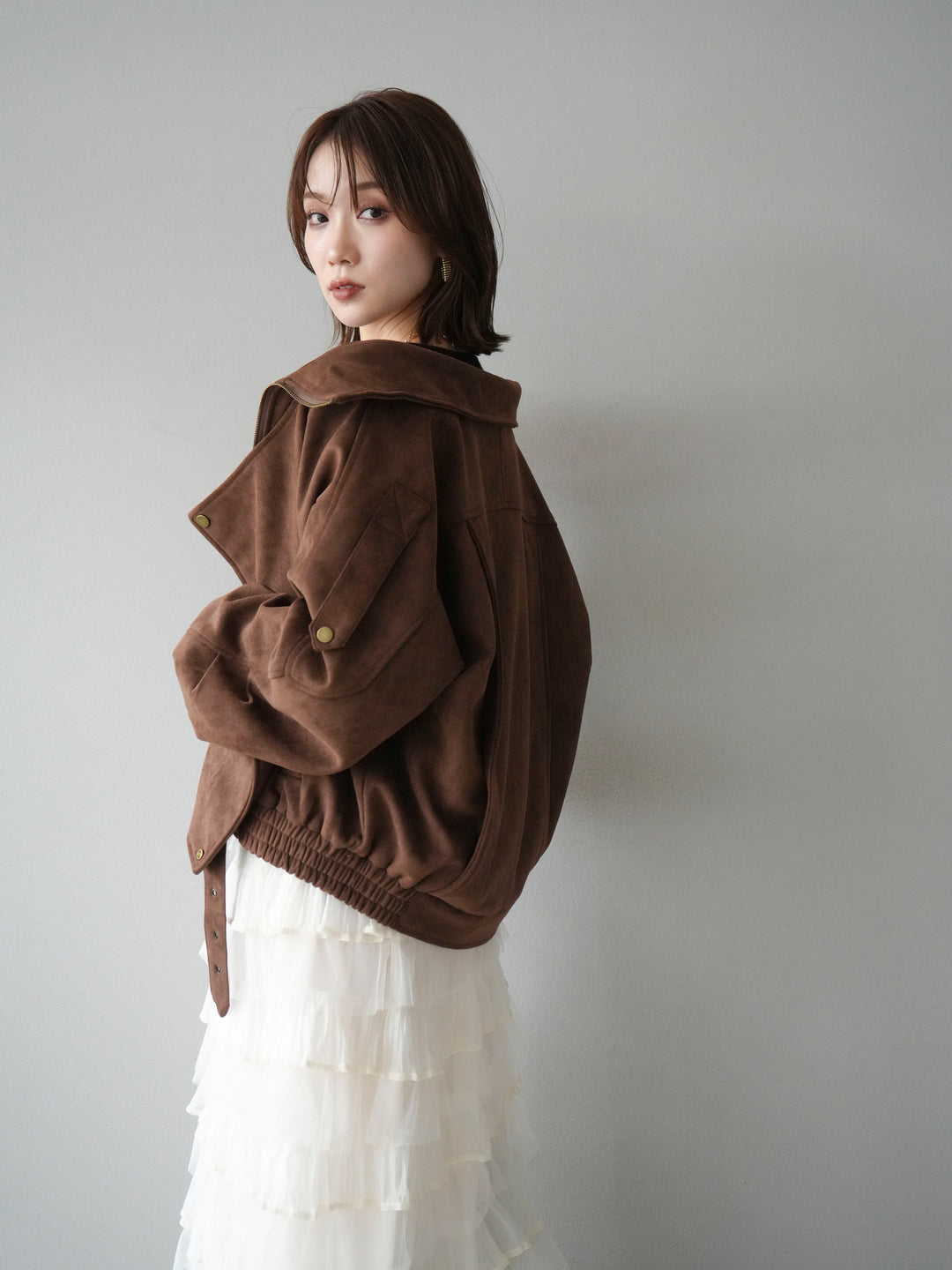 [予約]スエードライダースジャケット/ブラウン