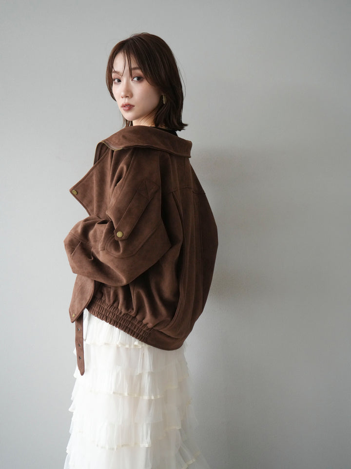 [予約]スエードライダースジャケット/ブラウン