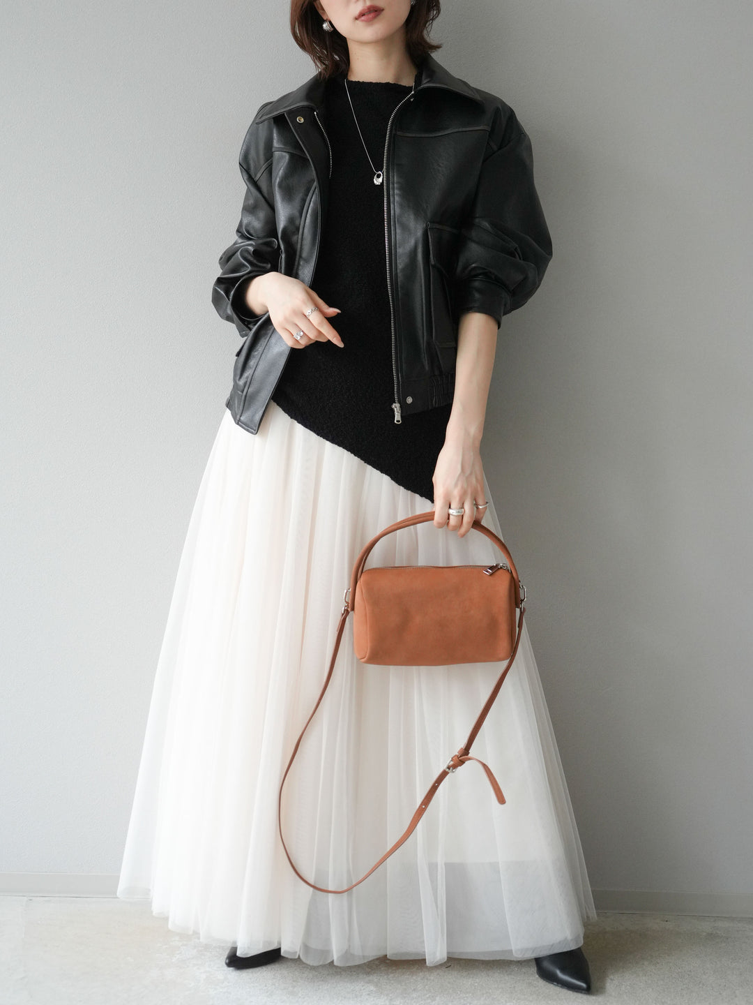 [予約]チュールボリュームスカート/アイボリー