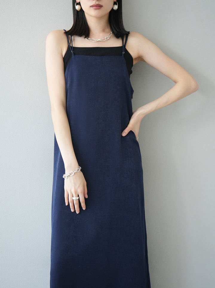 [Pre-order] Vintage Satin Camisole Dress/Navy