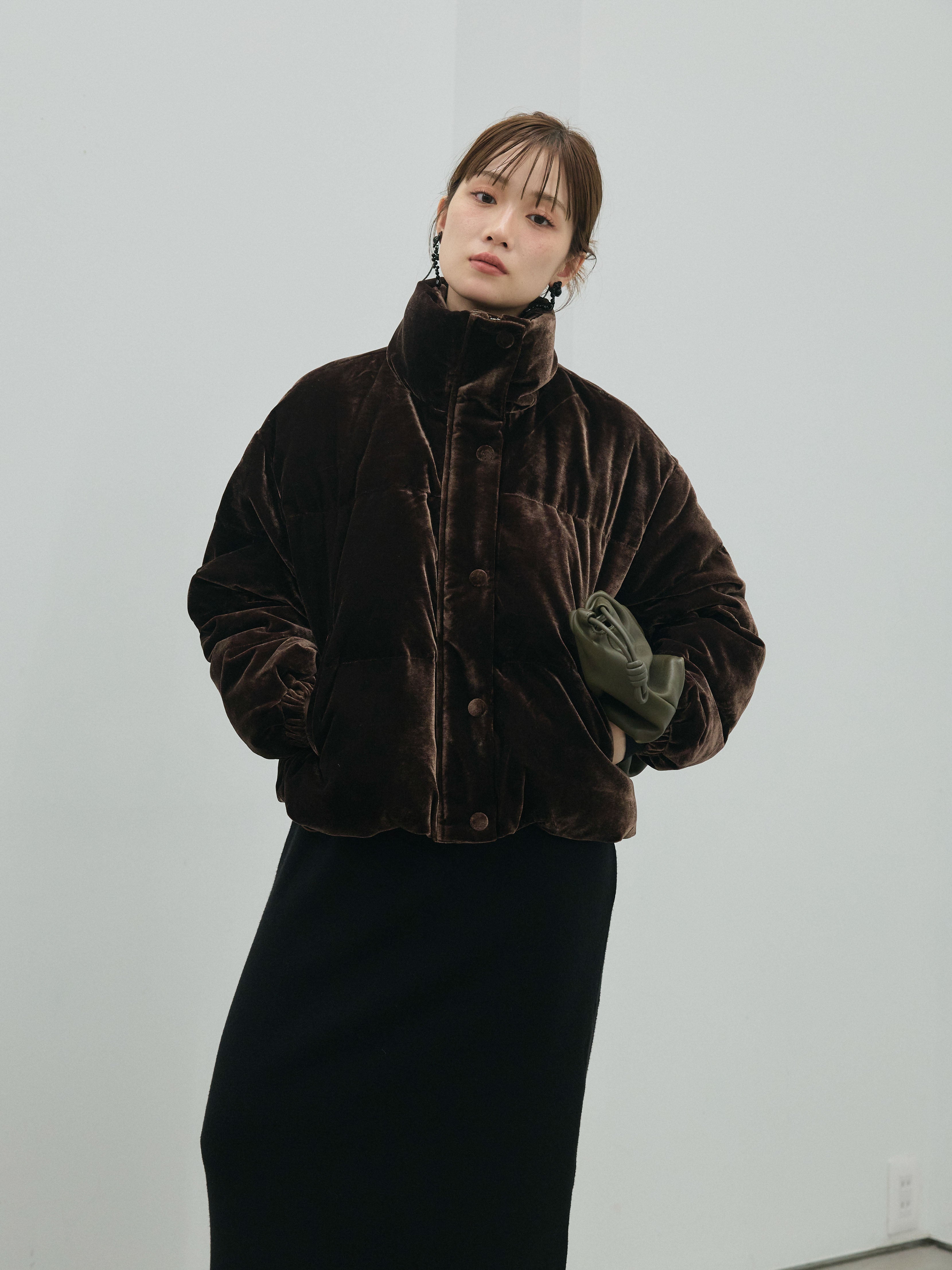 予約]ベロアダウンジャケット/brown – Lumier