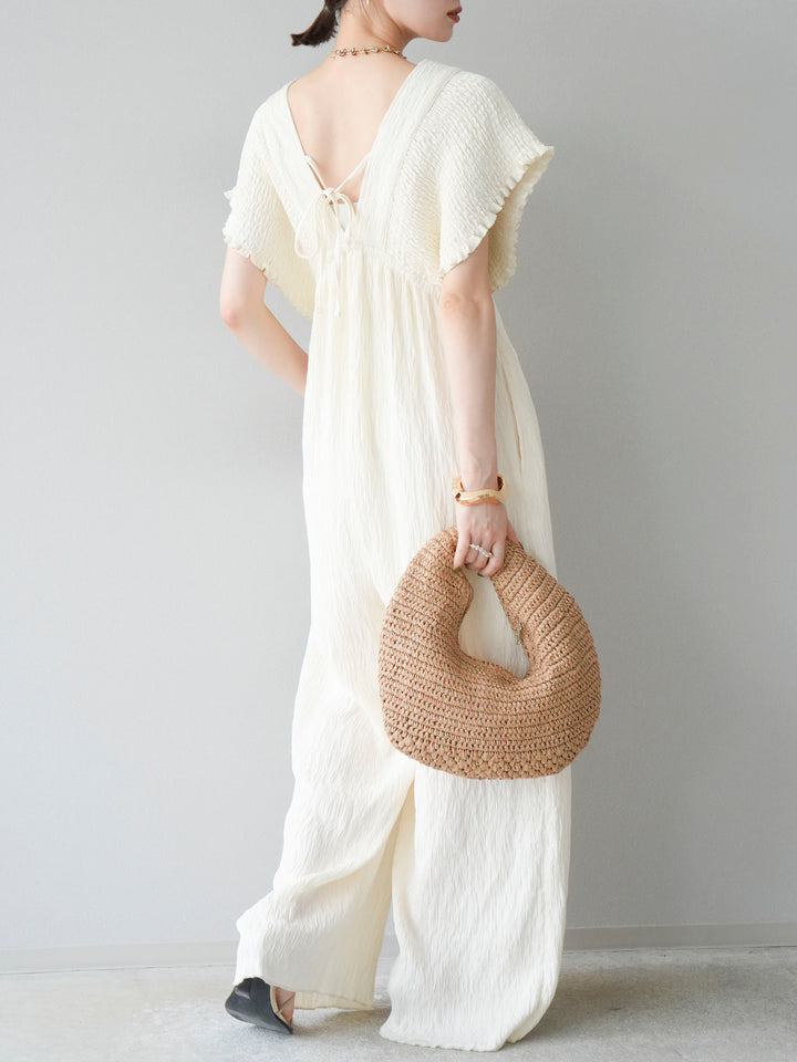 [SET]楊柳シャーリングサロペット+楊柳シャーリングサロペット(2set)