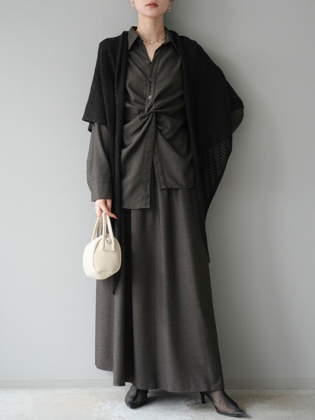 [SET]ツイストデザインシャツ＆スカートSET UP