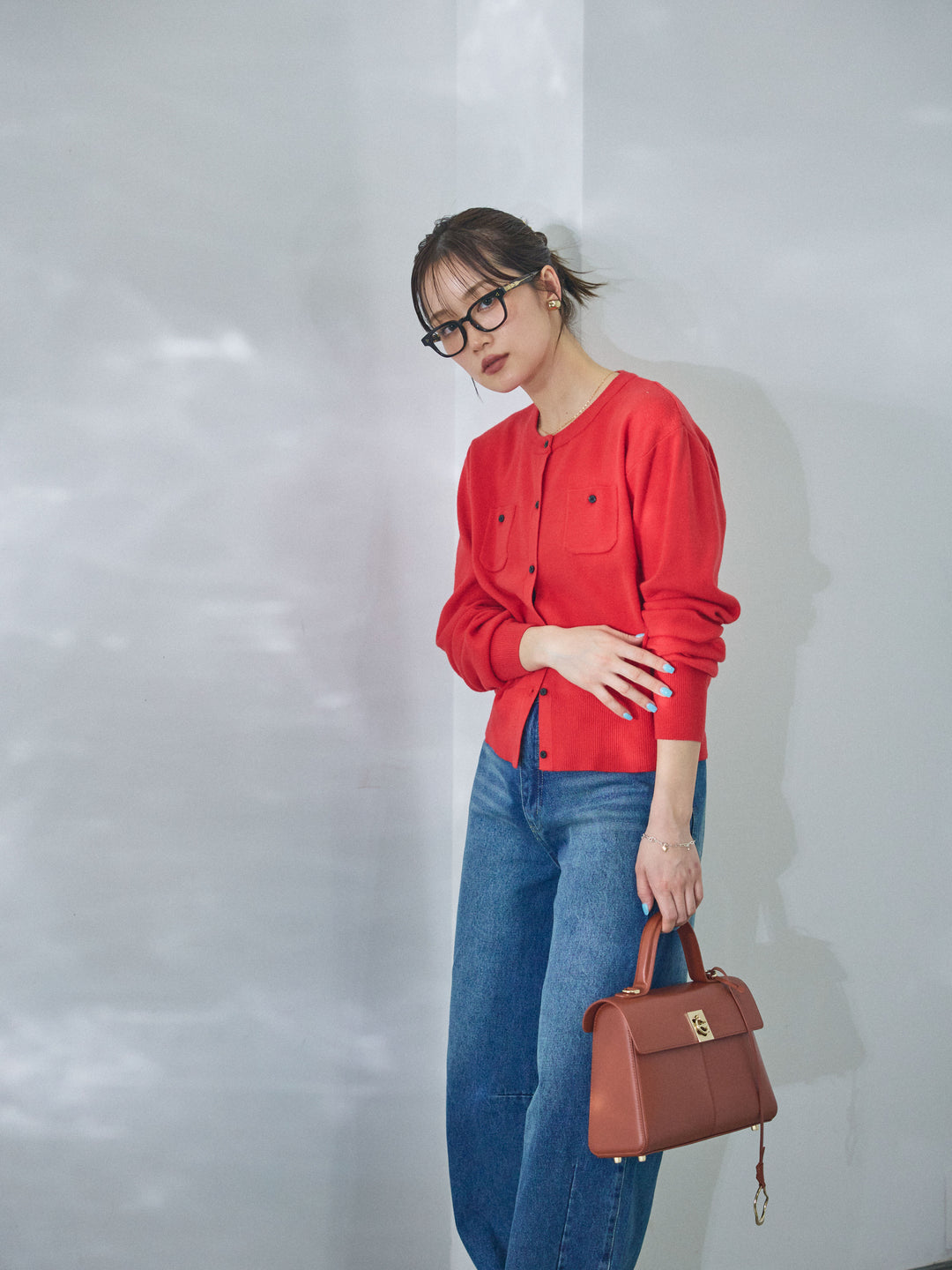 【Allure】[SET]ミニポケットニットカーディガン+ミニポケットニットカーディガン(2set)