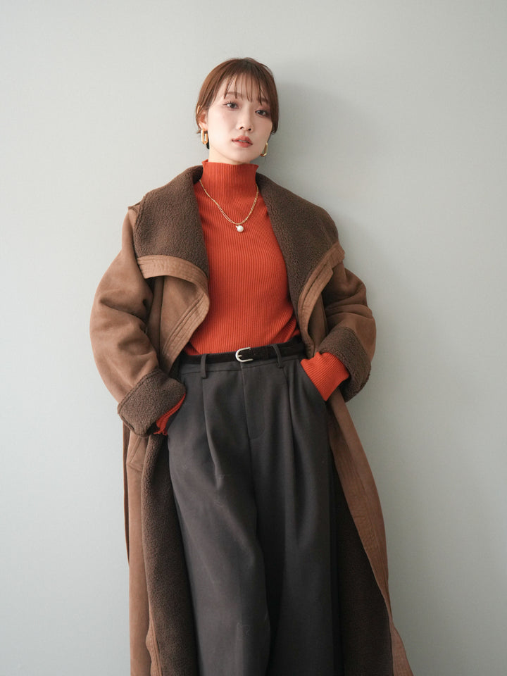 [予約]BIGカラームートンコート/brown