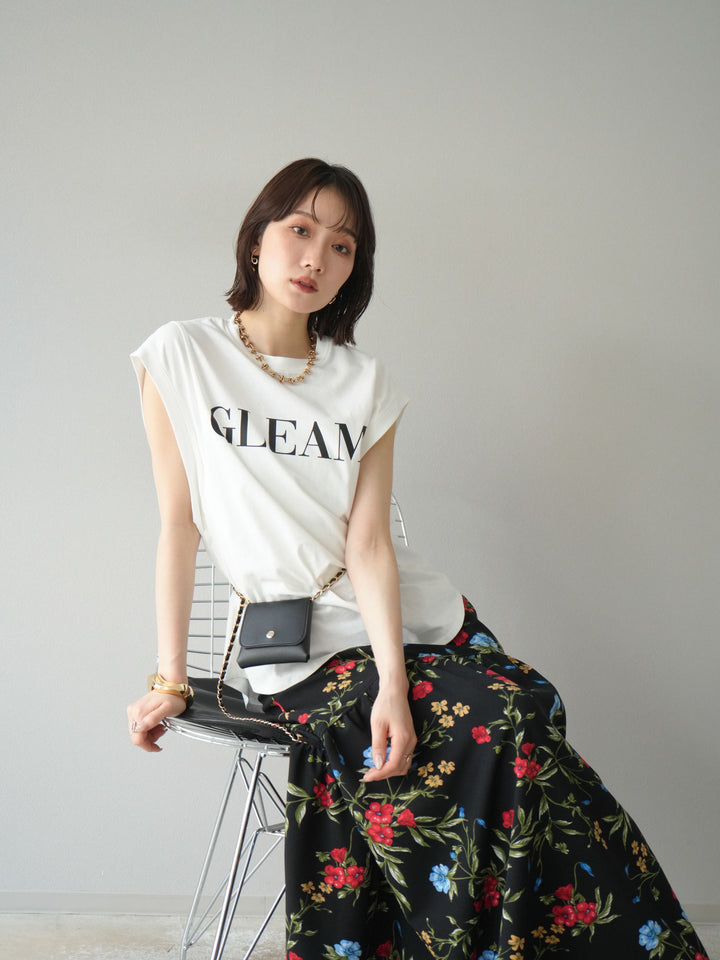 [預訂] 後標logo印花美國棉質T卹/米白色