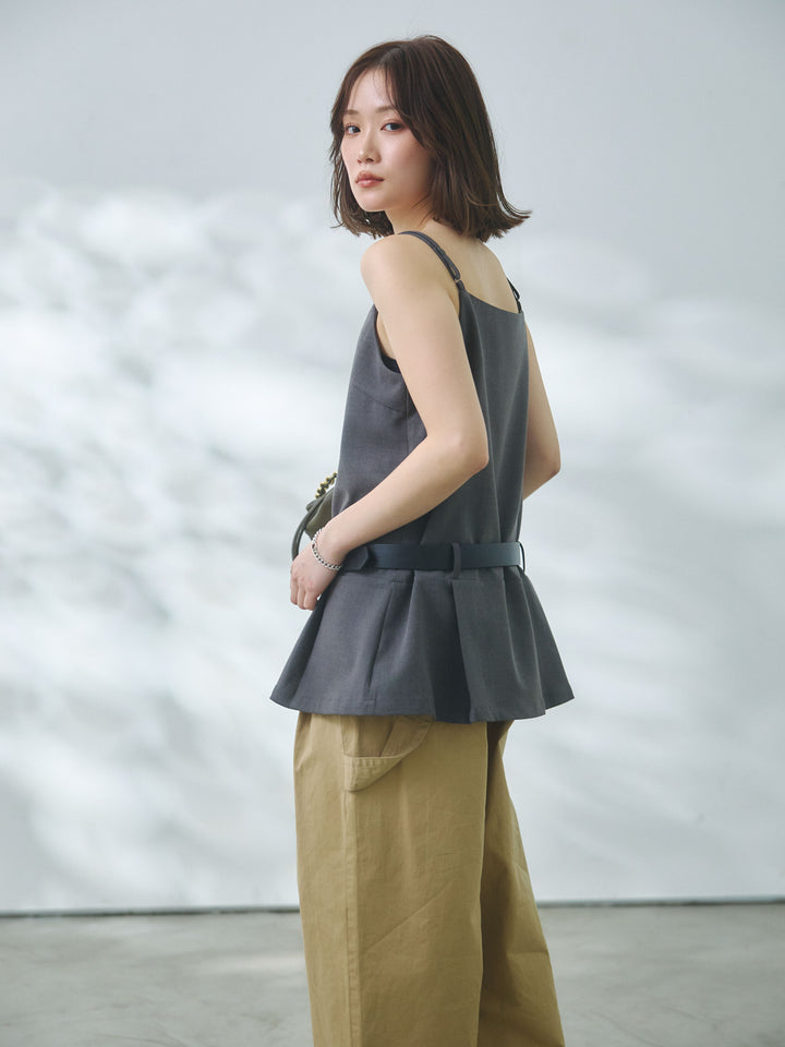 【Allure】[SET]ベルト付テーラードキャミソール+ベルト付テーラードキャミソール(2set)