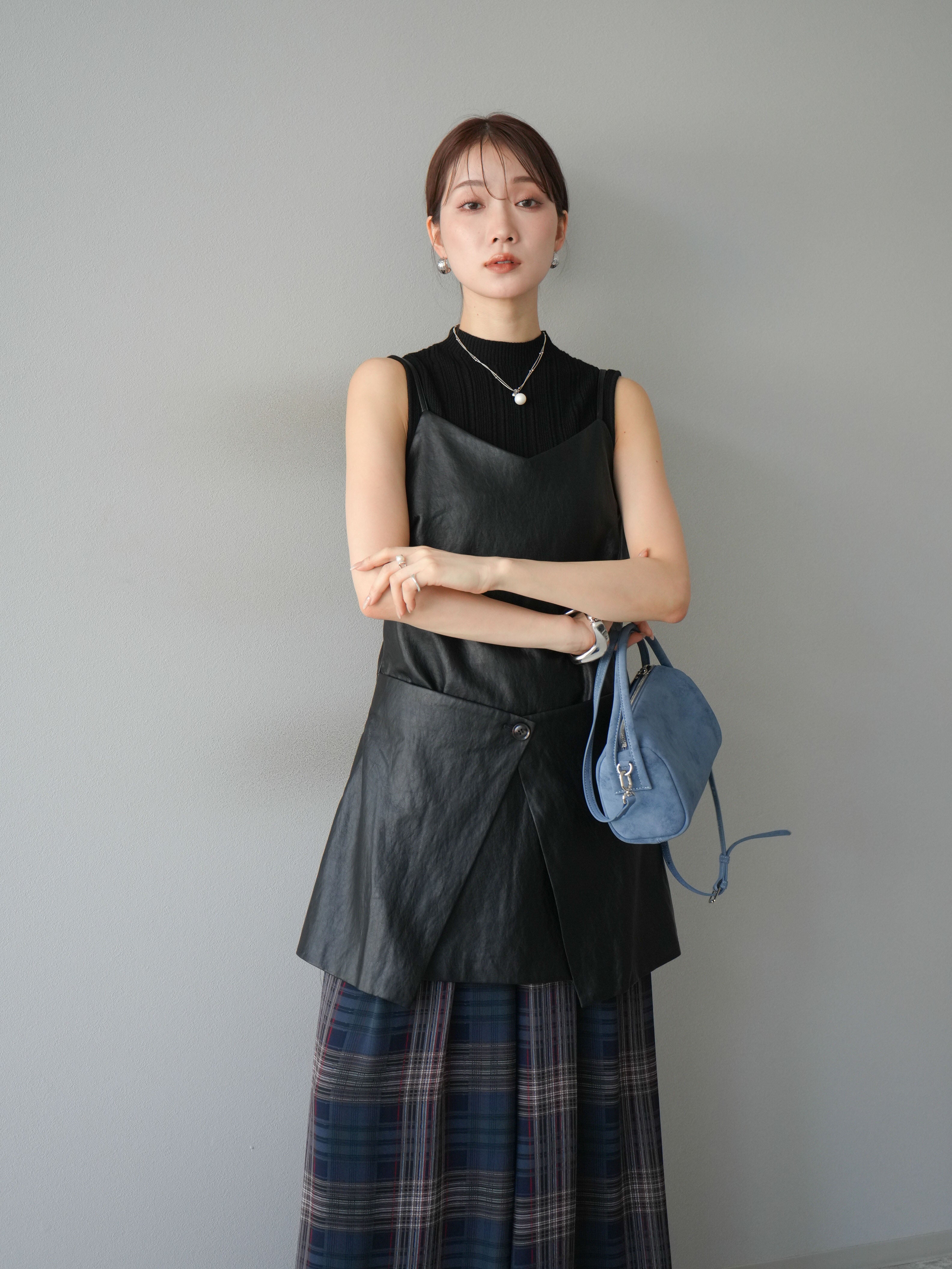 チュニック　ブラック ゴールドジャパン GOLDJAPAN キャンディスリーブタック切り替え