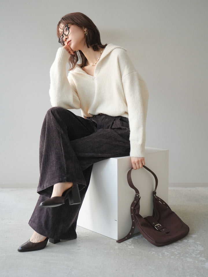 [SET]スキッパーニットプルオーバー+選べるアクセセット(2set)