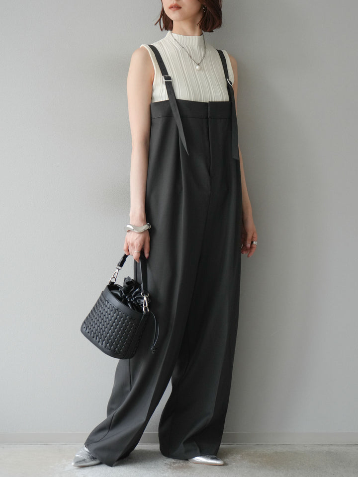 [予約]スリーブレスランダムリブニットトップス/アイボリー