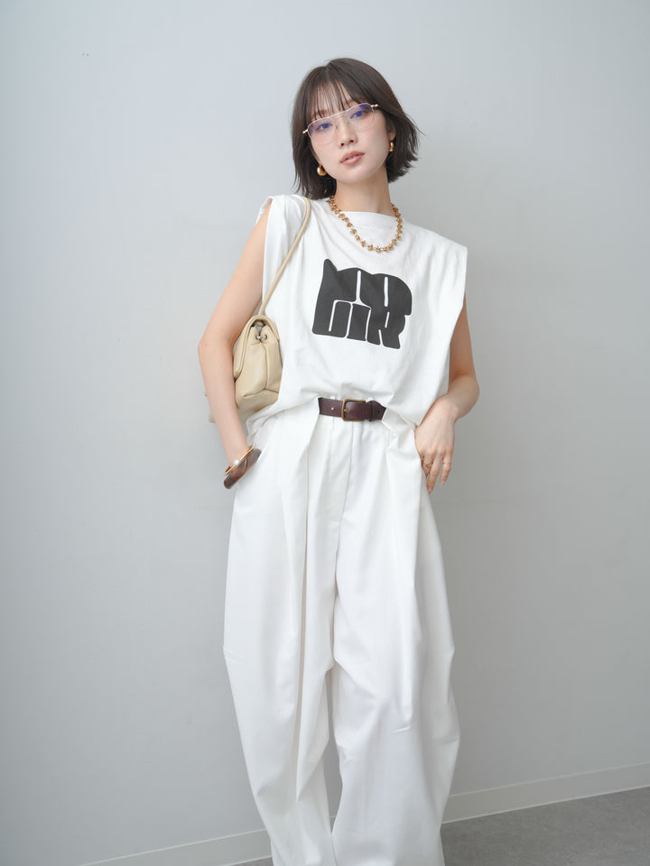[SET]ヴィンテージロゴドロストTEE+ショルダータックノースリーブオーバーTEE(2set)