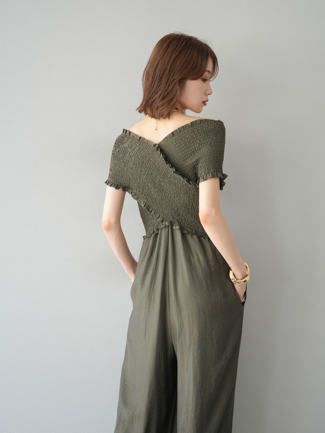 [SET]シャーリングクロスサロペット+シャーリングクロスサロペット(2set)