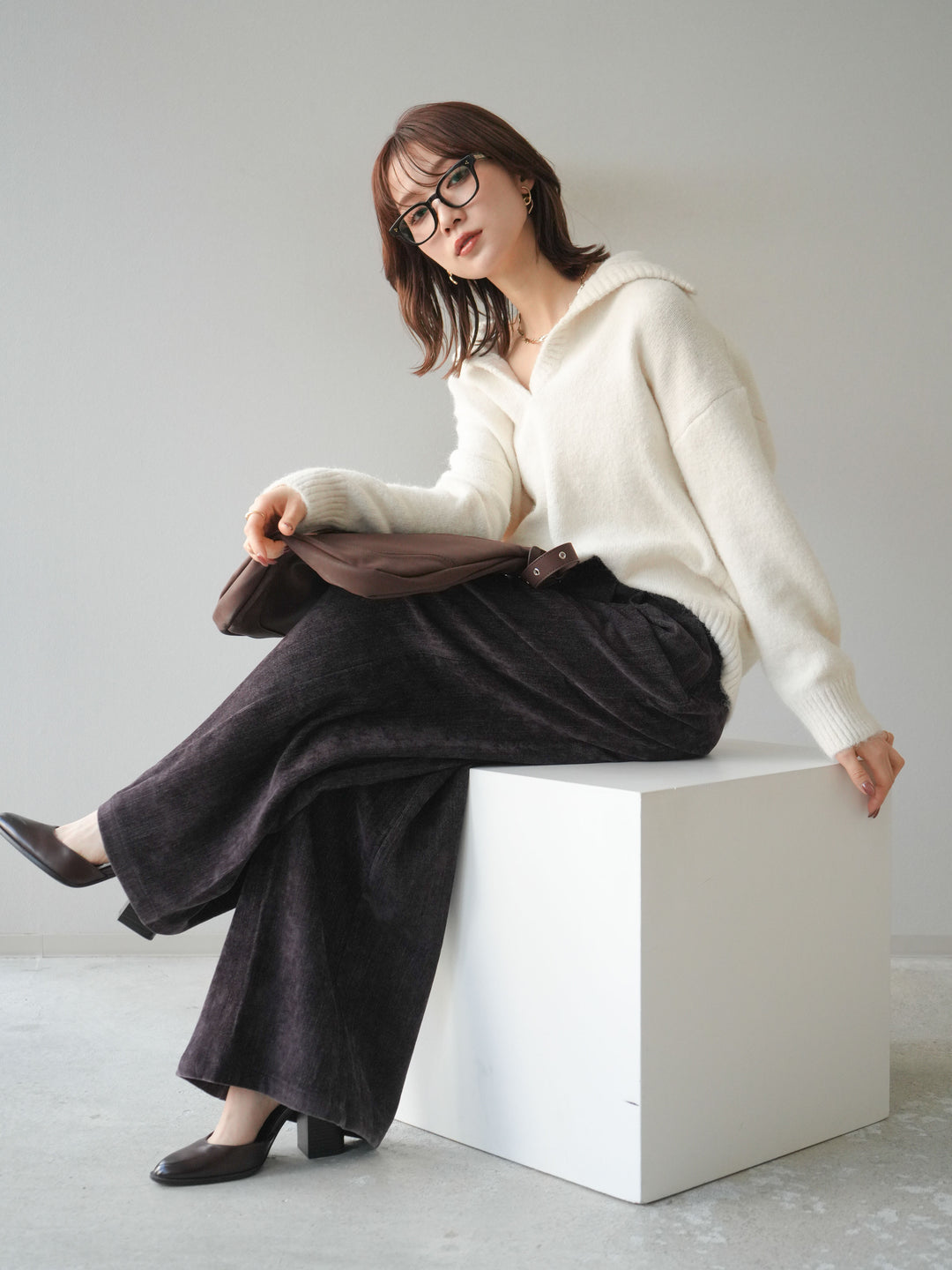 [SET]スキッパーニットプルオーバー+選べるアクセセット(2set)