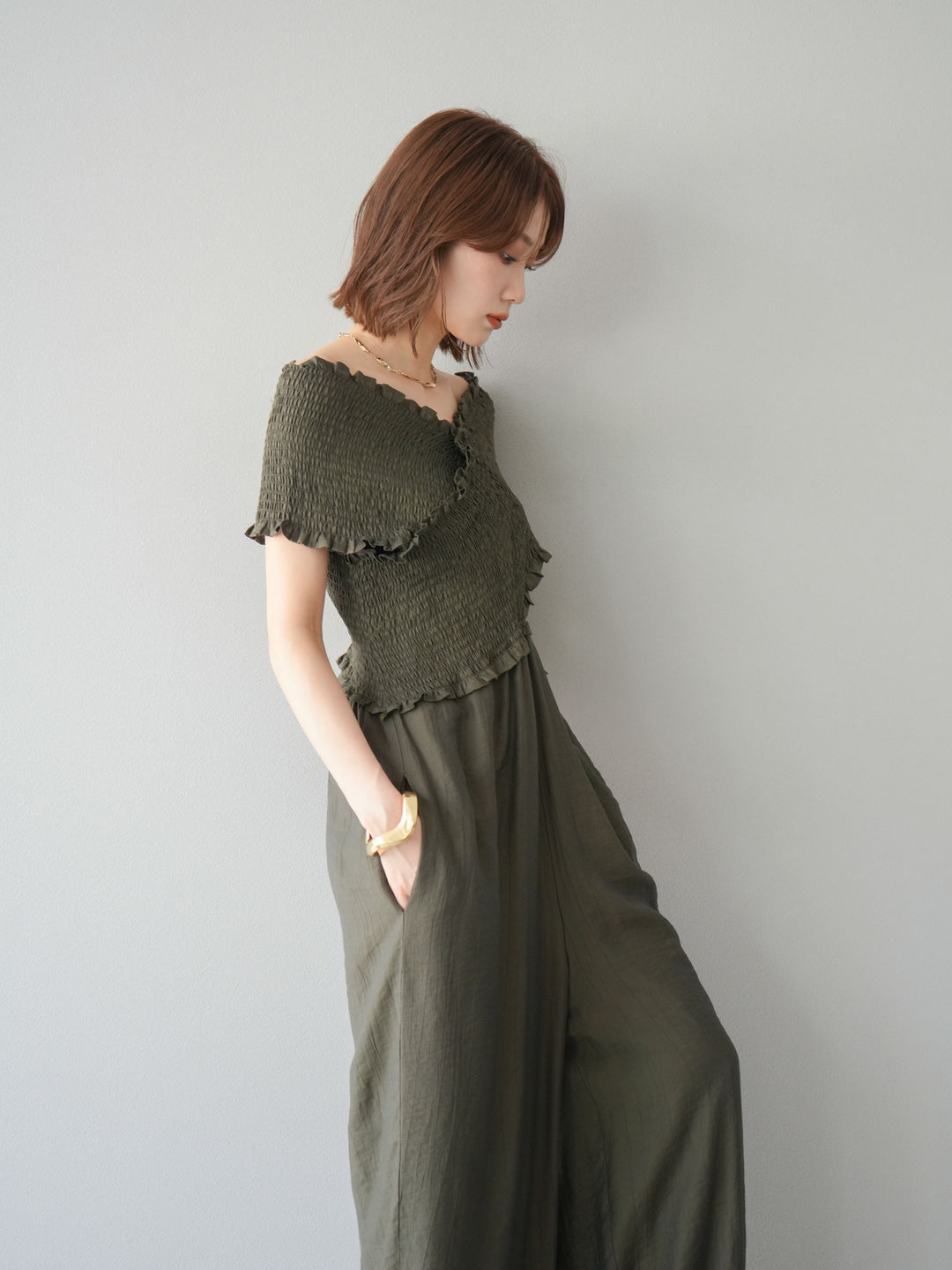 [SET]シャーリングクロスサロペット+シャーリングクロスサロペット(2set)