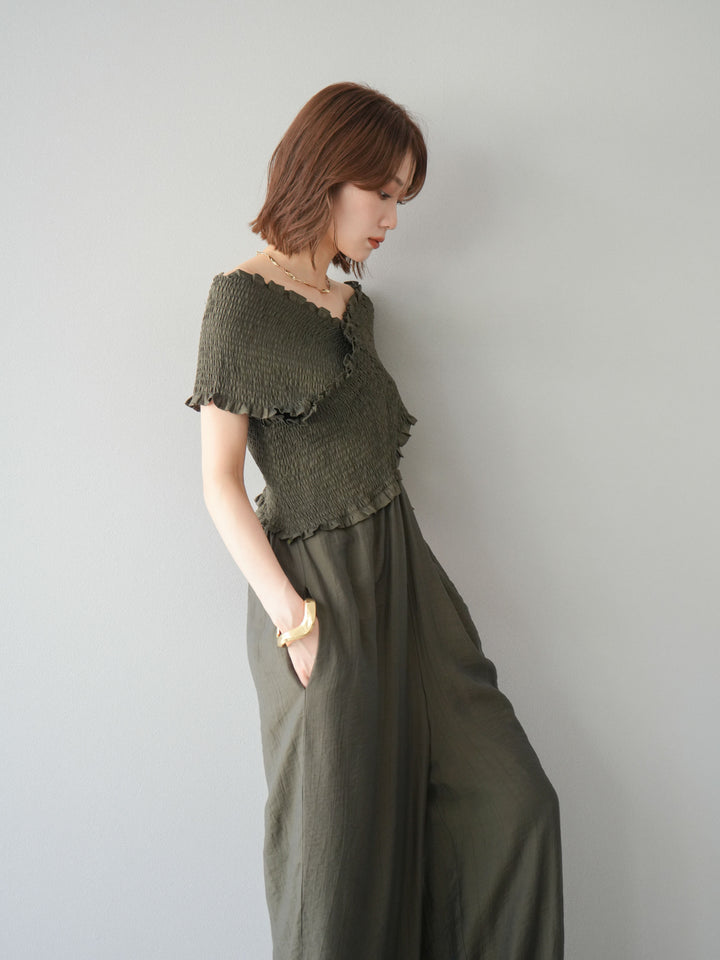 [SET]シャーリングクロスサロペット+シャーリングクロスサロペット(2set)