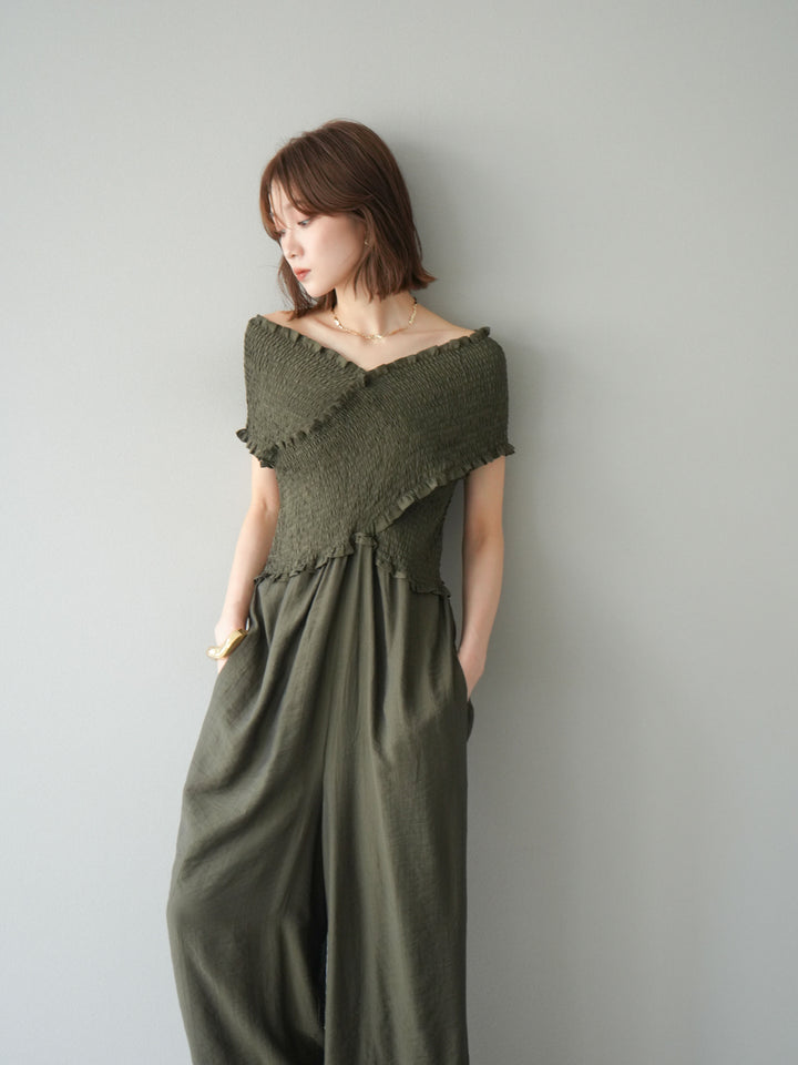 [SET]シャーリングクロスサロペット+シャーリングクロスサロペット(2set)