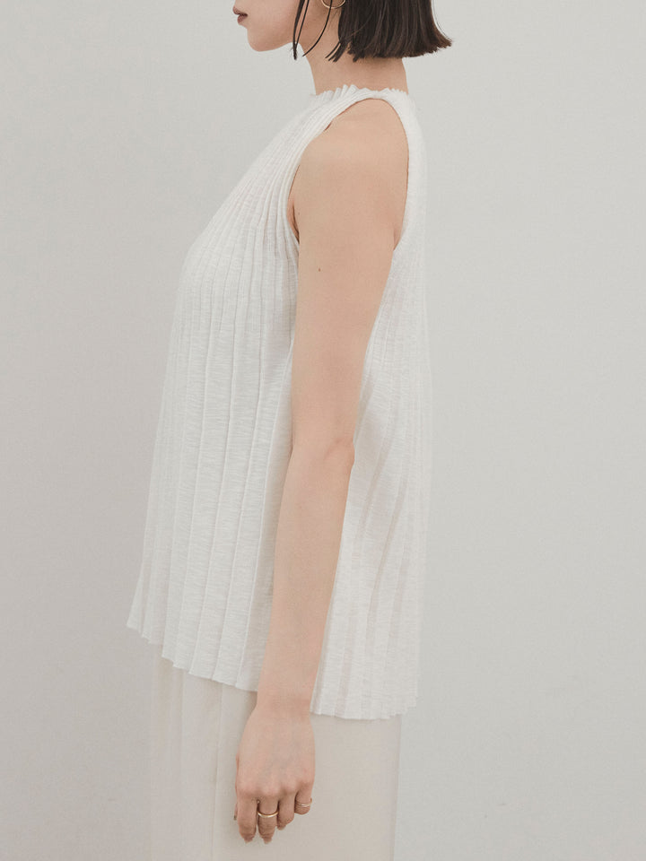 [予約]プリーツニットキャミソール/アイボリー