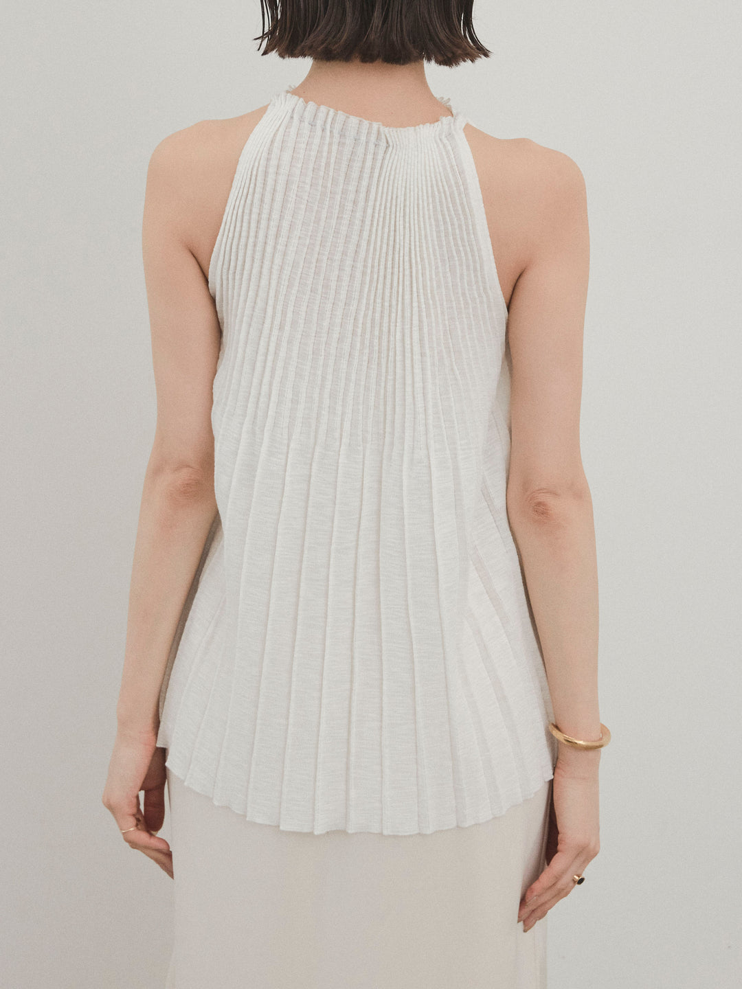 [予約]プリーツニットキャミソール/アイボリー