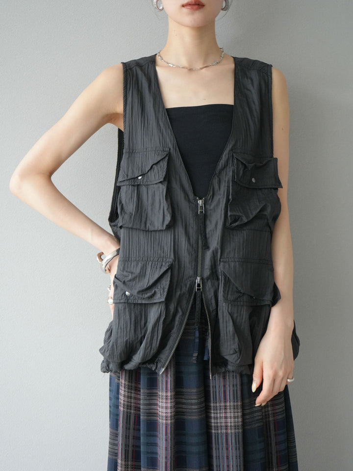 [SET] 透視格紋寬鬆褲 + 透視格紋寬鬆褲 (2set)