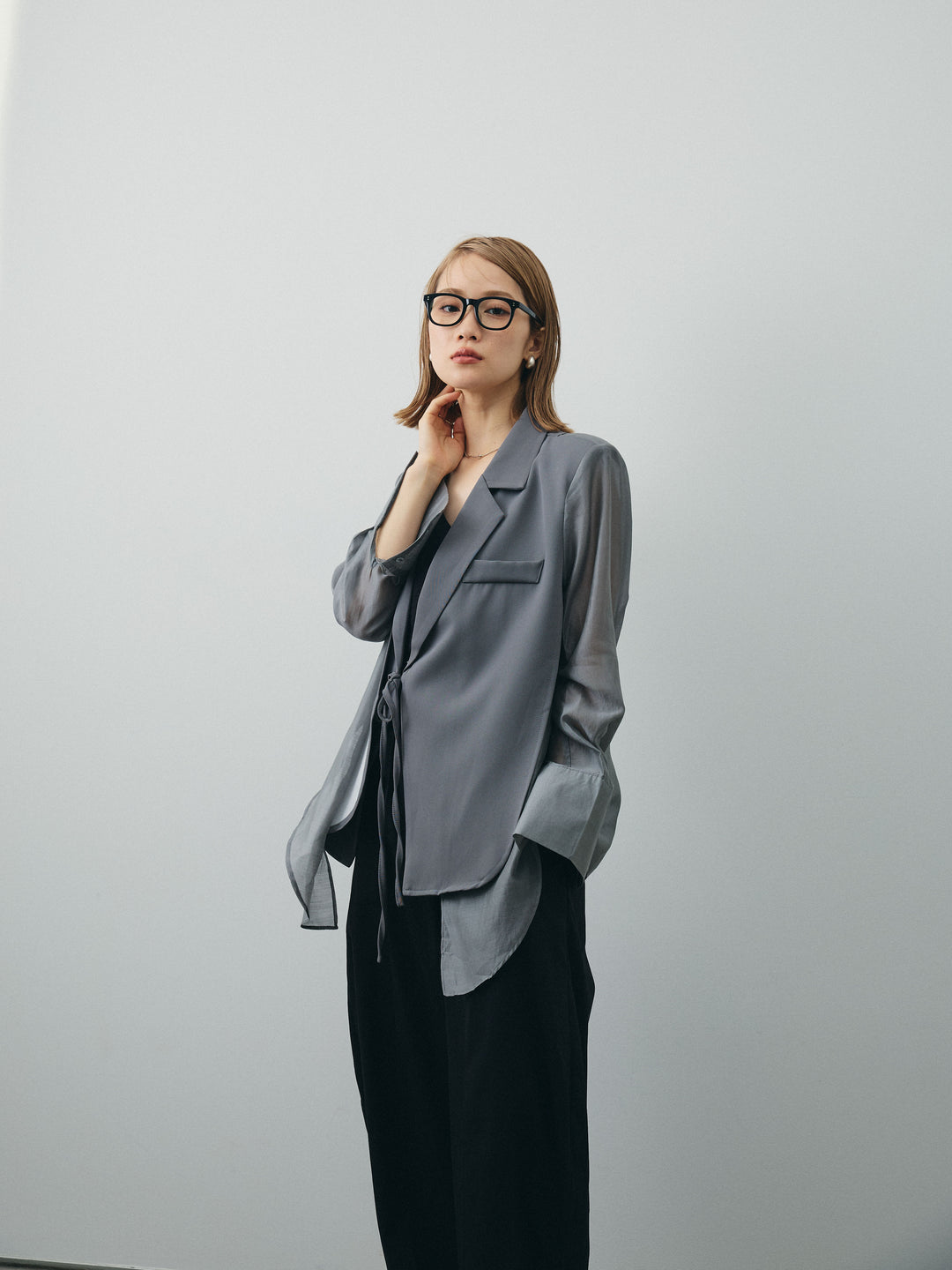 [SET]シアー切替テーラードジャケット+シアー切替テーラードジャケット(2set)