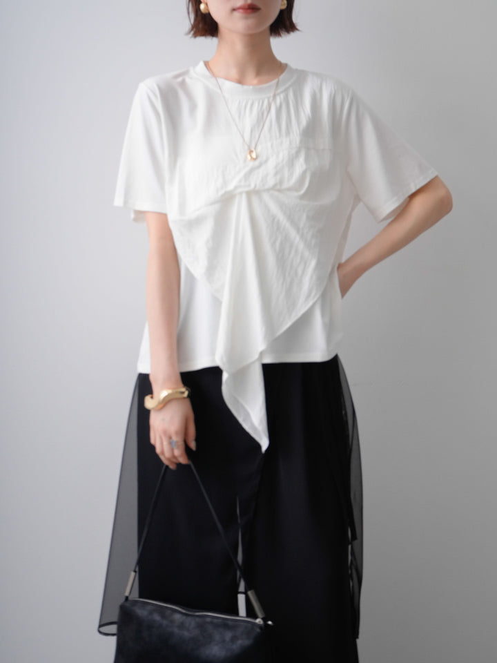 [予約]ラッフルドッキングTEE/white