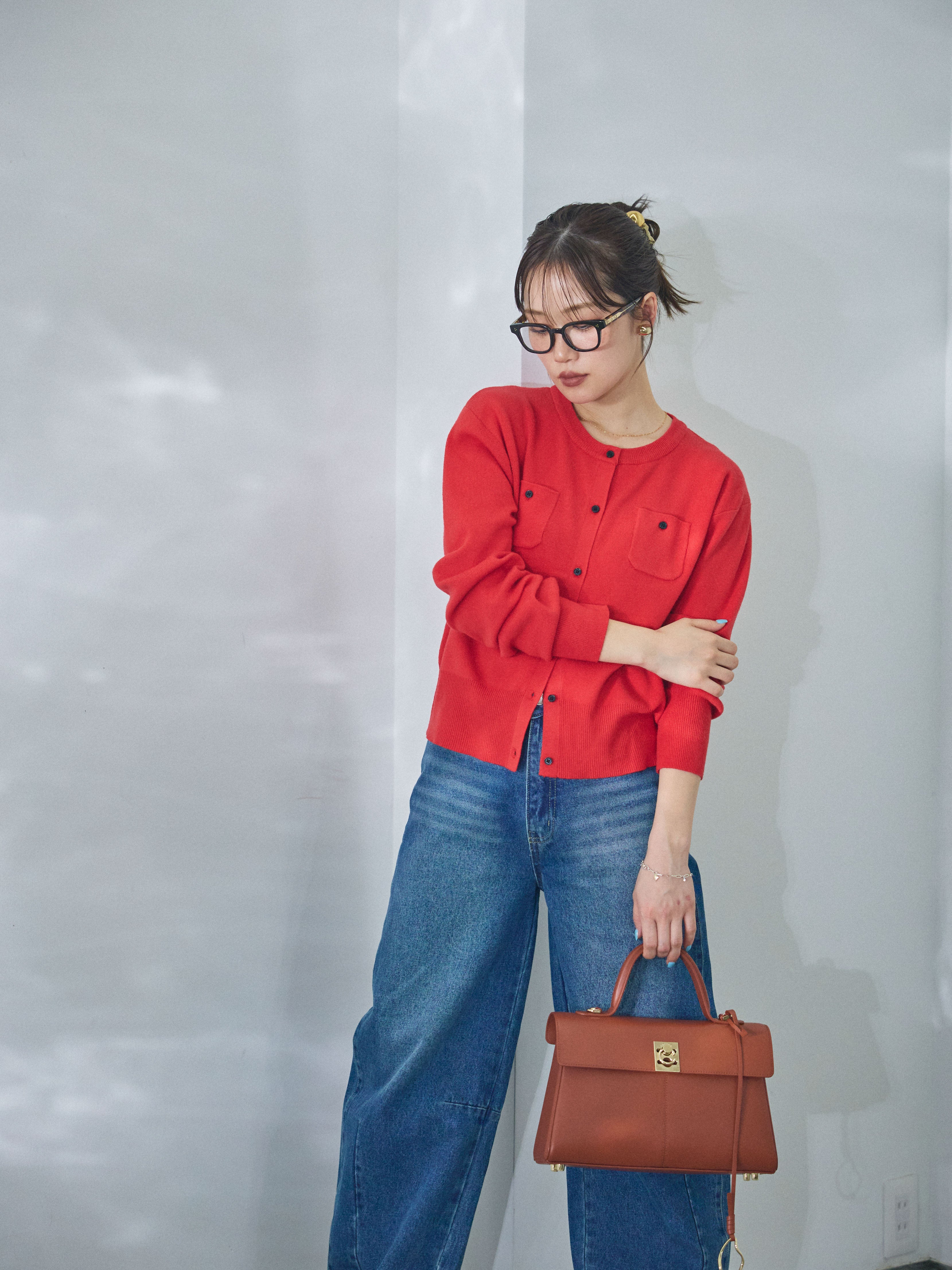 【新品未使用】HERMES グレー ニットボウタイ 成人式向け Allure】[SET]ミニポケットニットカーディガン+ミニポケットニット