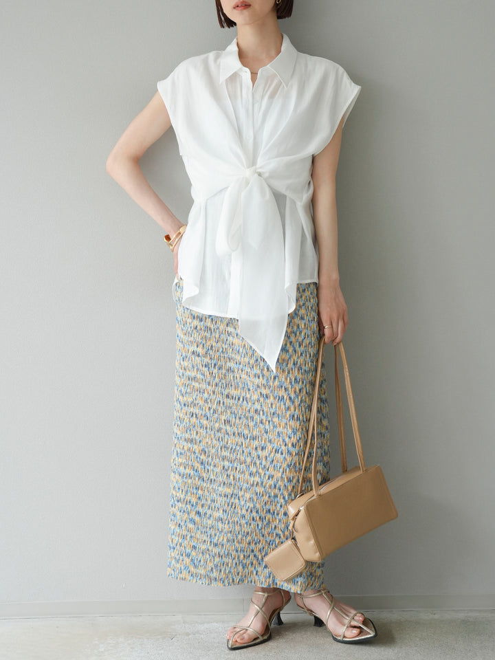 [予約]フロントタイシアーブラウス/アイボリー