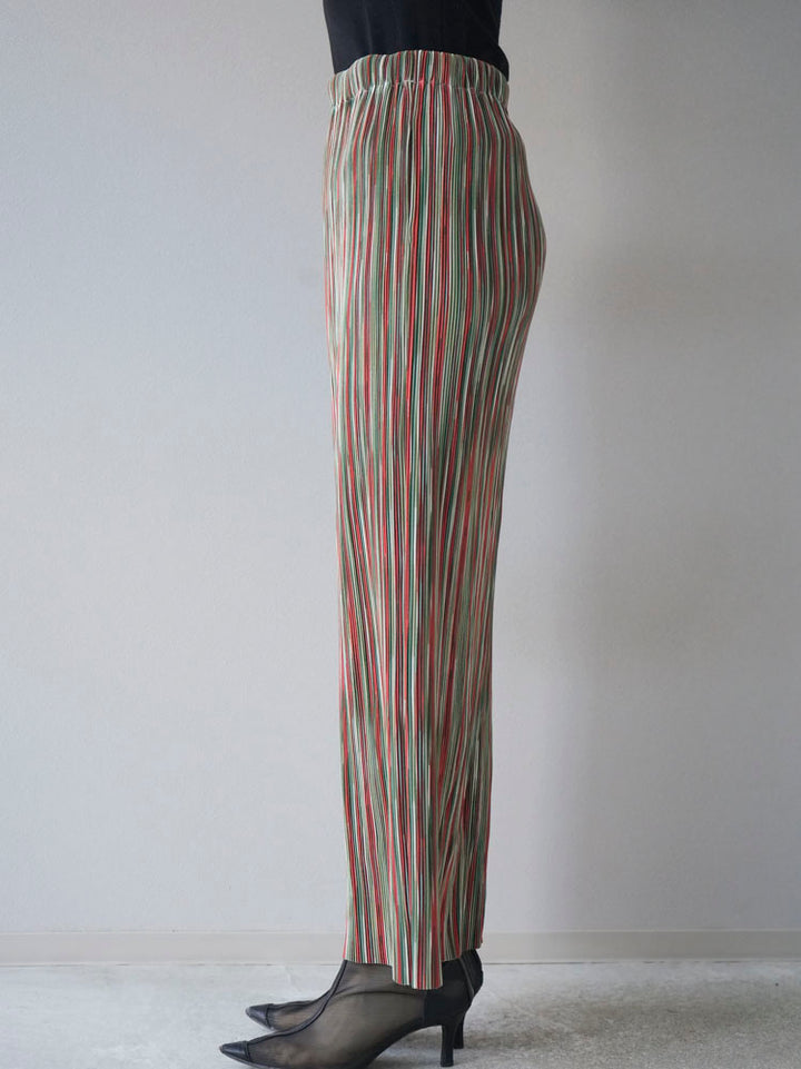 [Pre-order] Multi-color I-line pleated skirt/green