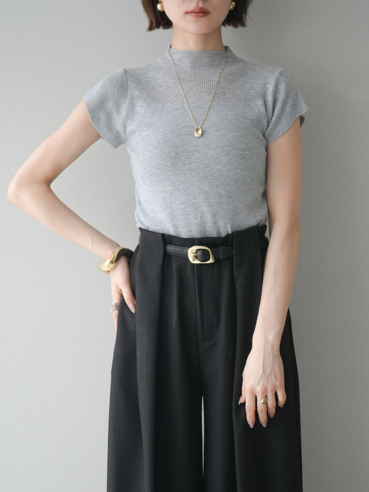 [SET]ビジューシアーフレンチニット+選べるアクセセット(2set)