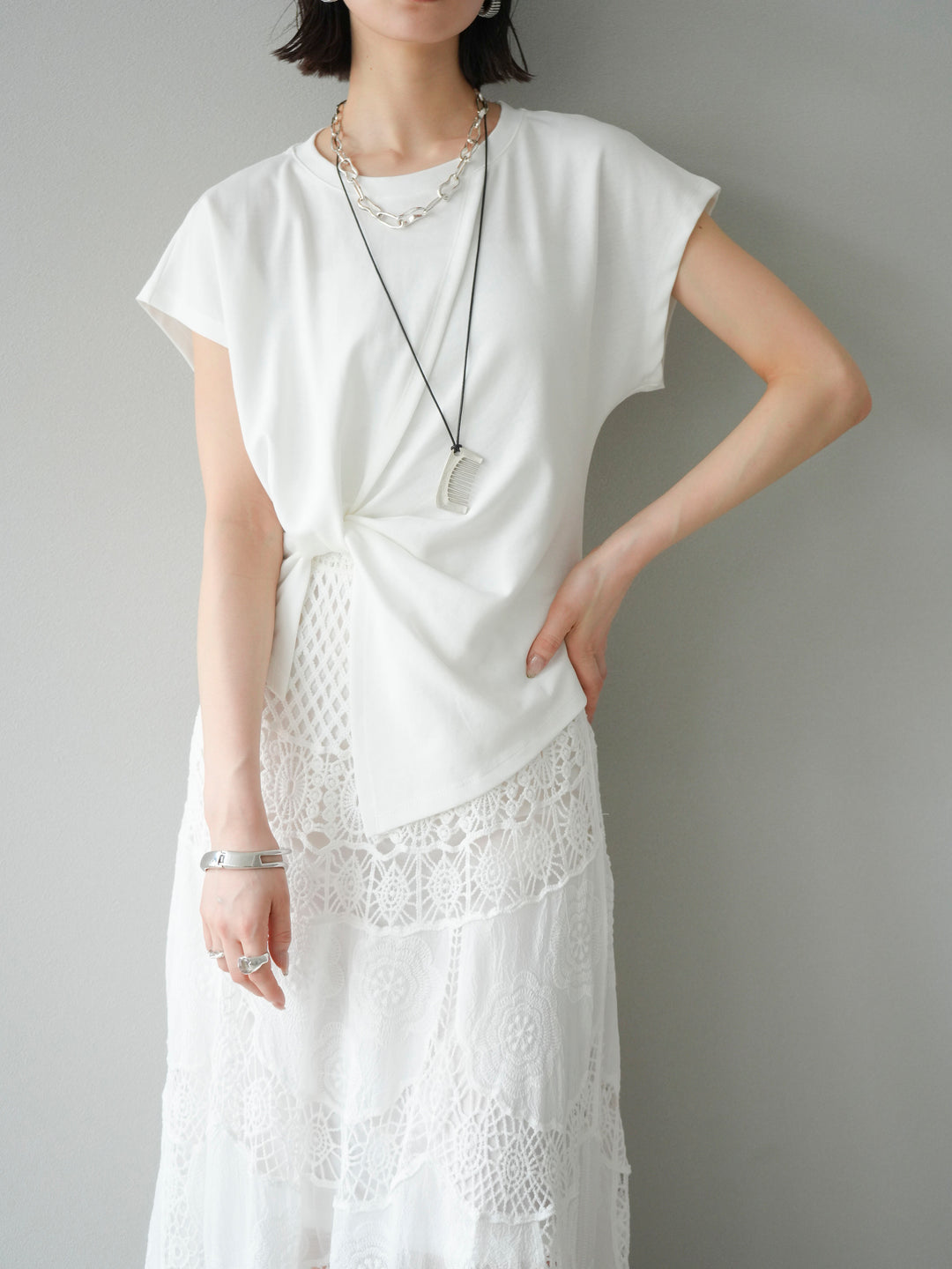 [SET]カシュクールTシャツ＆コームネックレスSET +カシュクールTシャツ＆コームネックレスSET (2set)