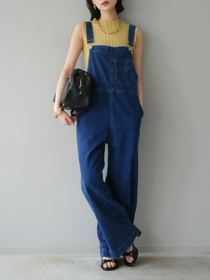 【預購】彈性牛仔寬褲/藍色