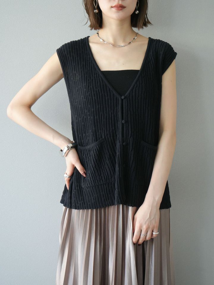 [預購] 波夏針織背心/黑色