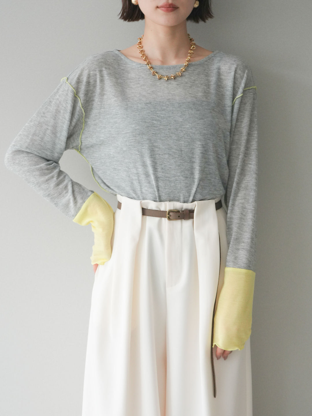 [SET]配色メロウトップス+配色メロウトップス(2set)