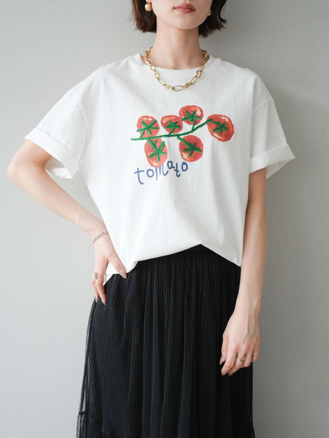 【預購】番茄刺繡T卹/白色