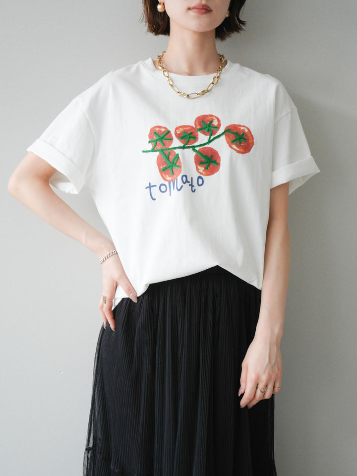 【預購】番茄刺繡T卹/白色