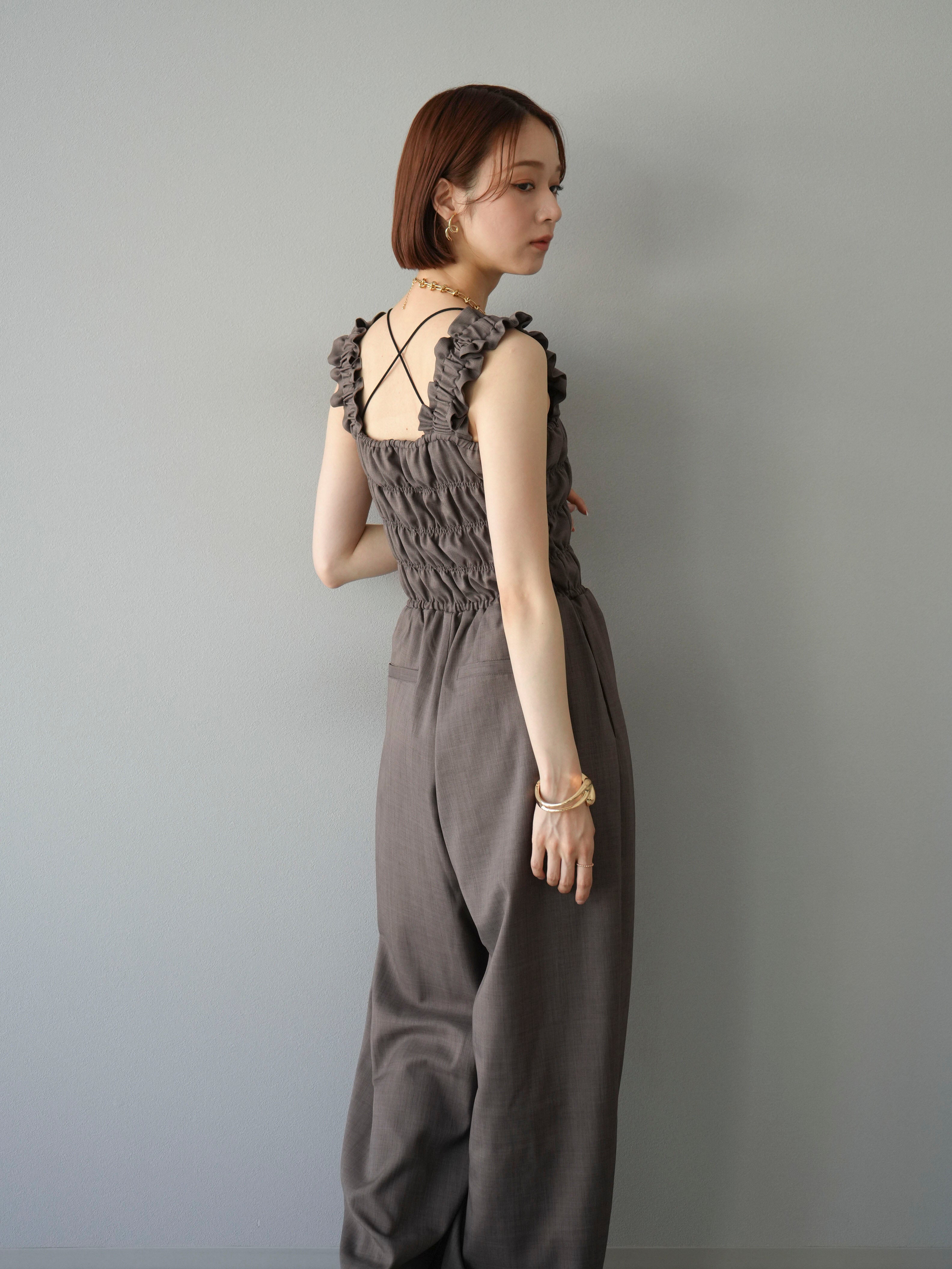 予約]ヘザーエステルシャーリングサロペット/ブラウン – Lumier