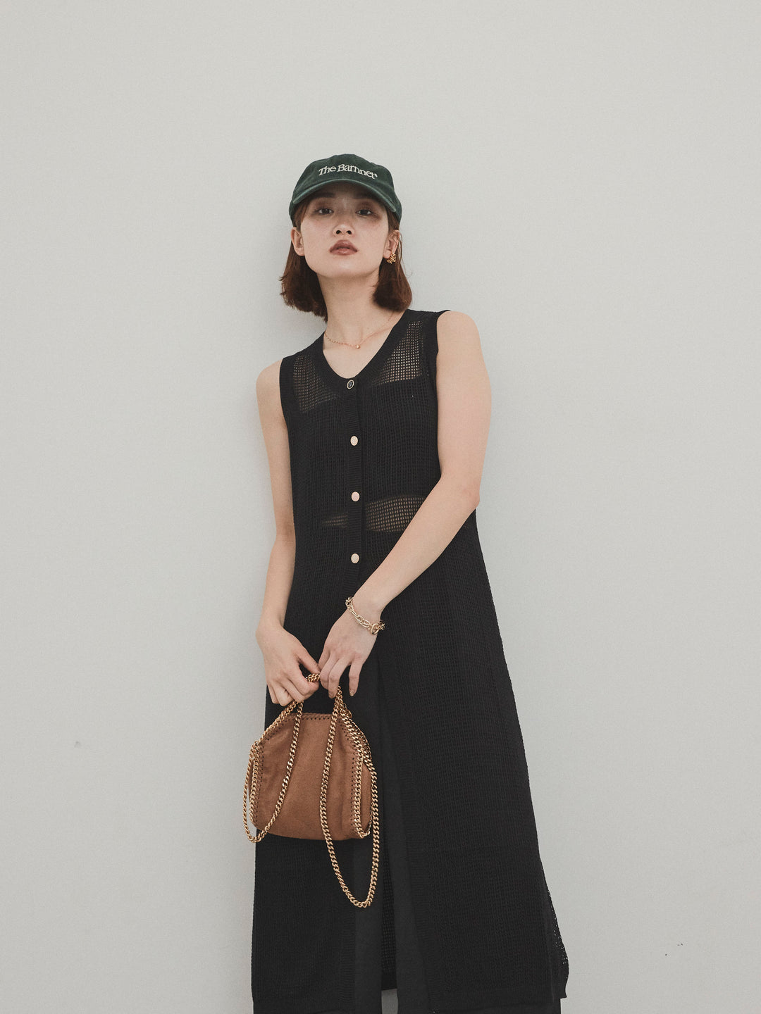 [套裝] 什錦紐扣針織長背心 + 什錦紐扣針織長背心 (2套)