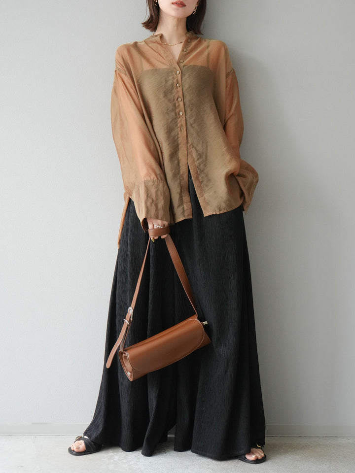 [予約]楊柳バギーパンツ/ブラック