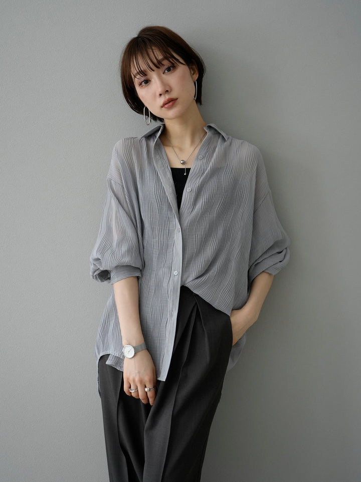 [SET] Willow Wave Overshirt + Choice of Necklace Set (2set)