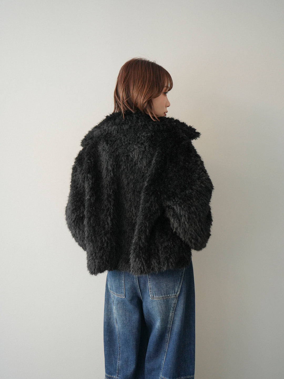 [SET]フェイクファー襟付きショートブルゾン+選べるアクセセット(2set)